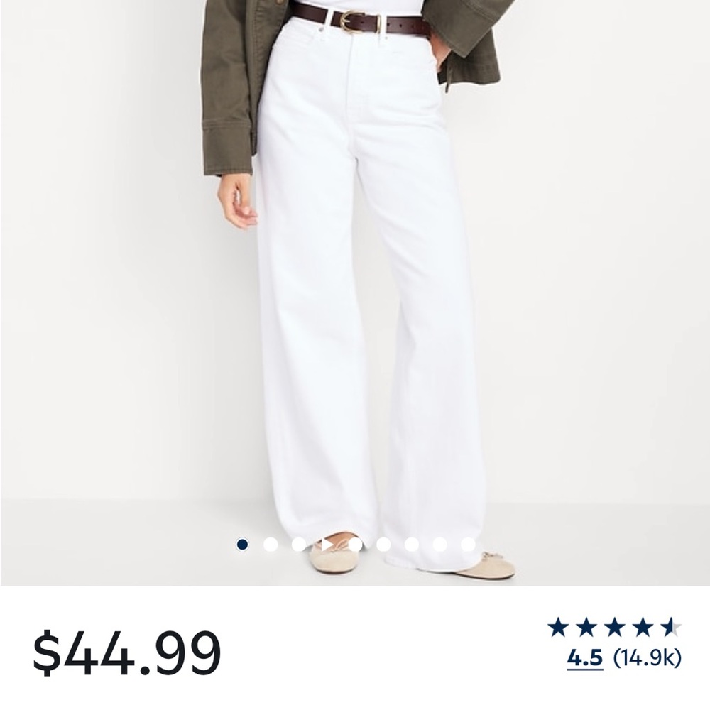 Sky-high extra high waisted wide leg white jeans